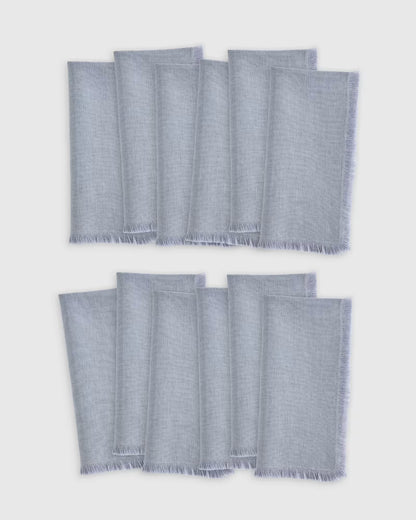 European Linen Fringe Napkins, Set of 12 - US 5317