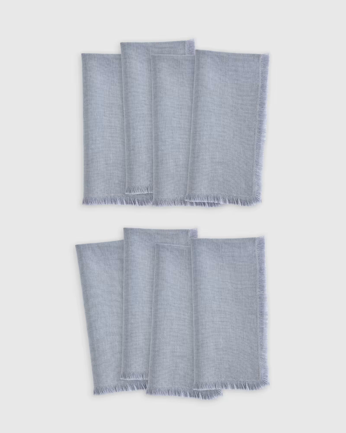 European Linen Fringe Napkins, Set of 8 - US 9003