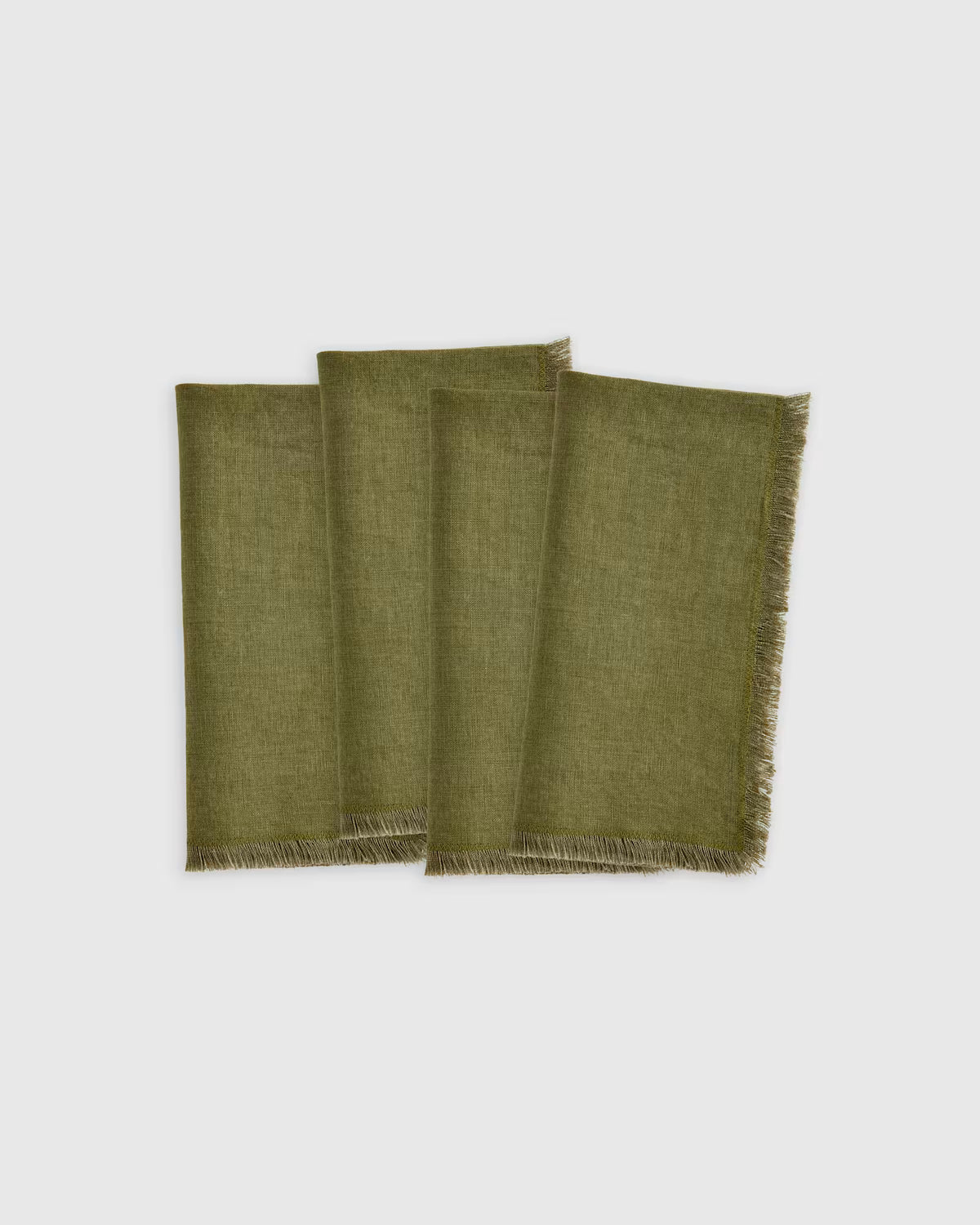 European Linen Fringe Napkins, Set of 4 - US 9284