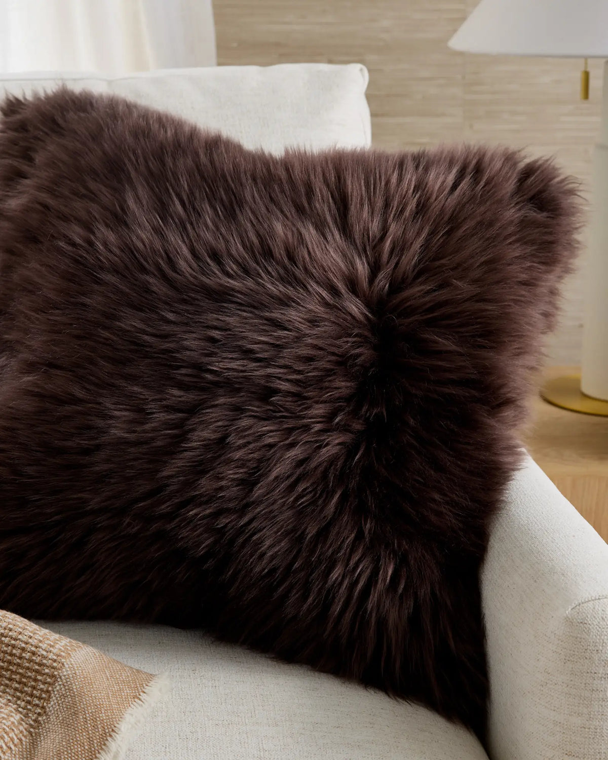 Natural Sheepskin Accent Pillow Cover - US 0388