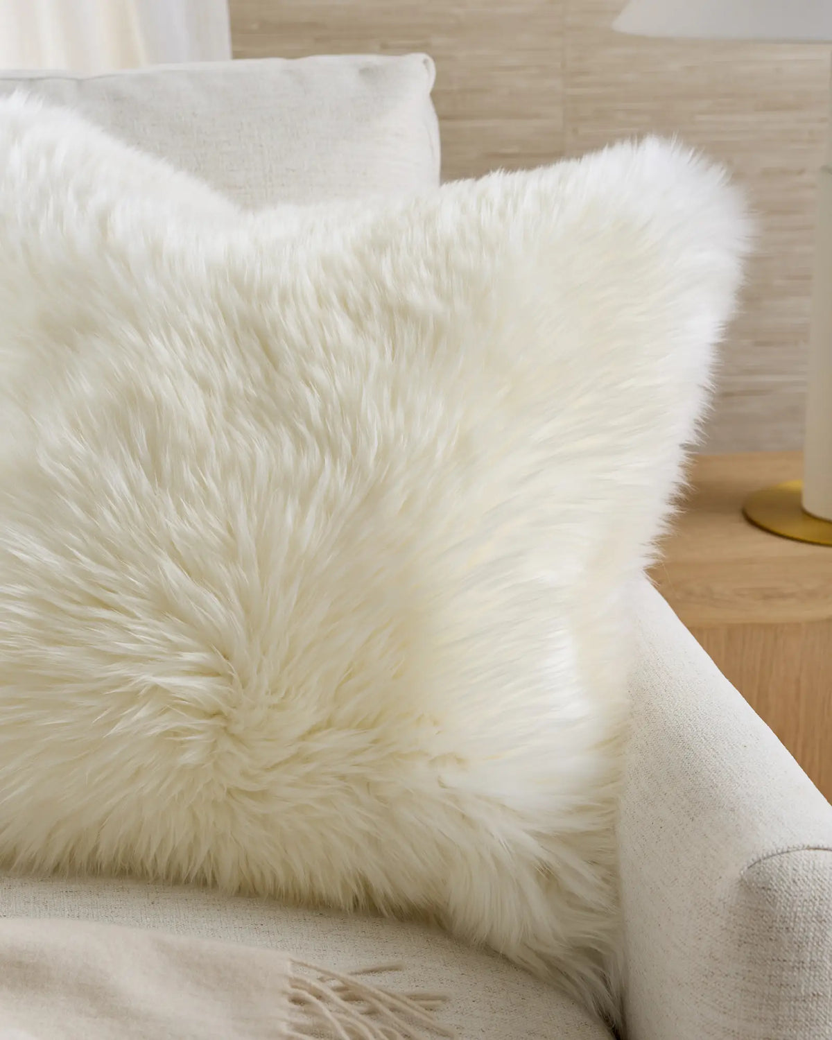 Natural Sheepskin Accent Pillow Cover - US 3250