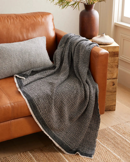 Lightweight Cashmere Wool Patterned Throw - US 6174