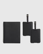 Nappa Leather RFID Blocking Passport Holder & Luggage Tags Set - US 8672