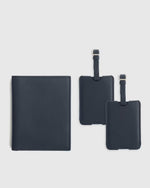 Nappa Leather RFID Blocking Passport Holder & Luggage Tags Set - US 9410