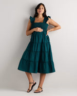 100% Organic Cotton Poplin Maternity Smocked Midi Dress - US 9425