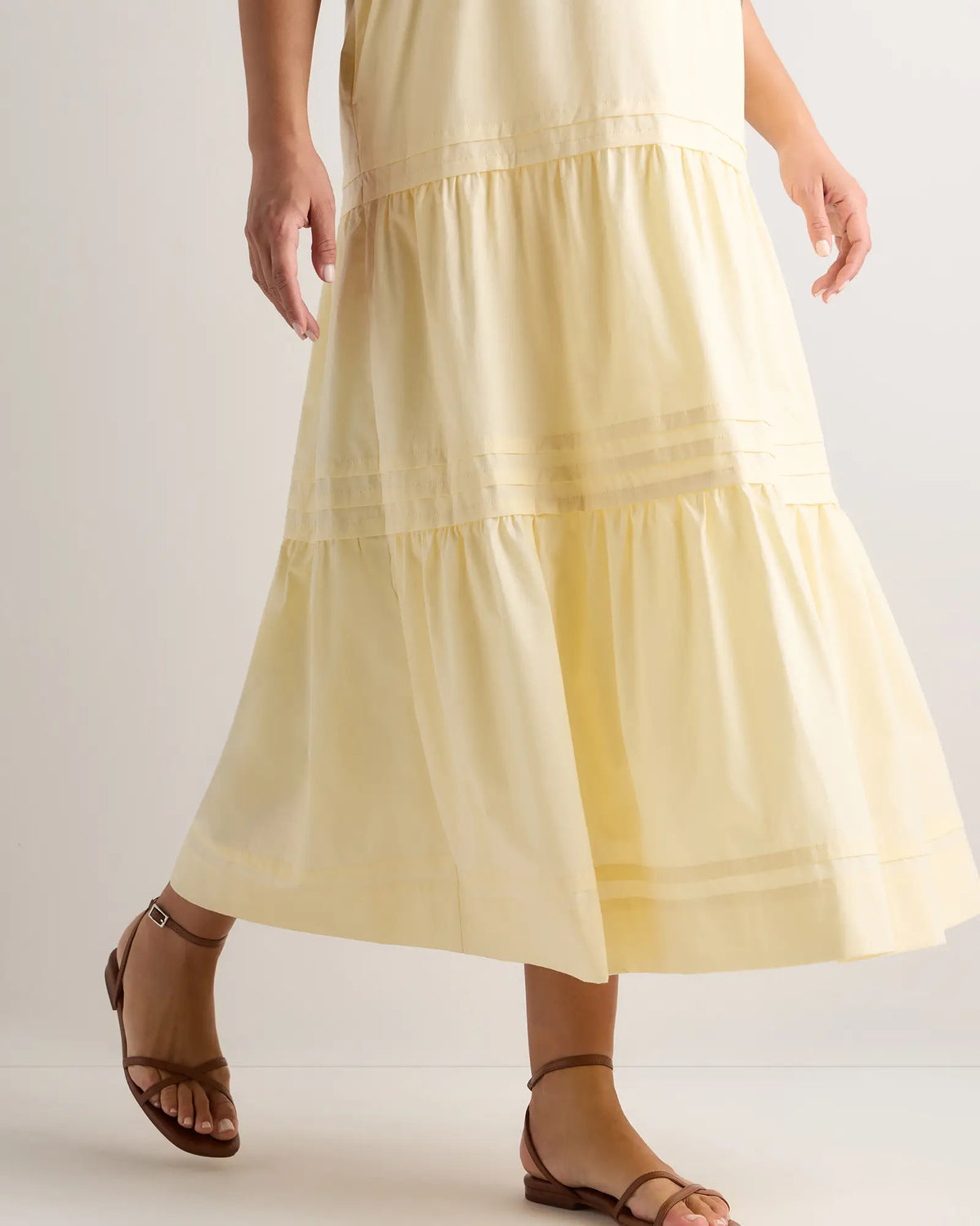 100% Organic Cotton Poplin Maternity Tiered Maxi Dress - US 6616