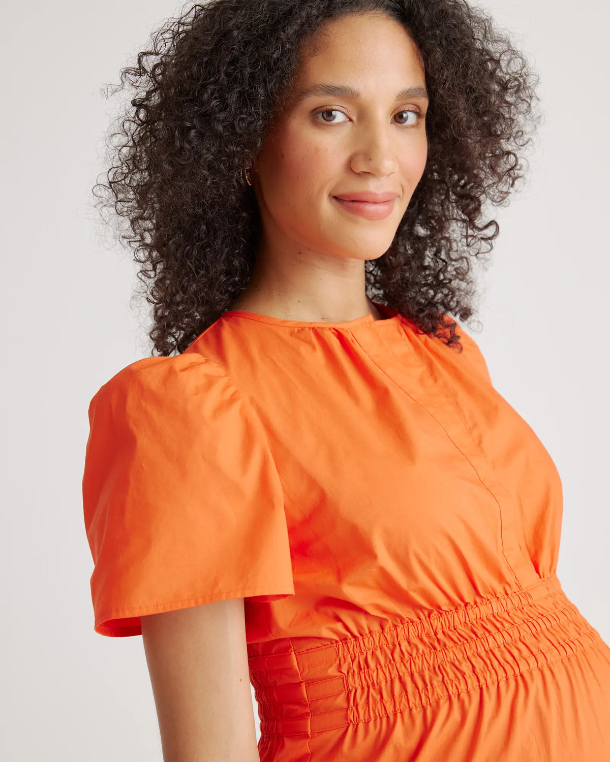 100% Organic Cotton Poplin Maternity Tiered Maxi Dress - US 2601