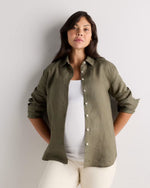 100% European Linen Maternity Long Sleeve Shirt - US 3960