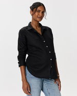 100% European Linen Maternity Long Sleeve Shirt - US 8139
