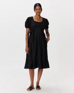 100% European Linen Maternity Short Sleeve Midi Dress - US 4530