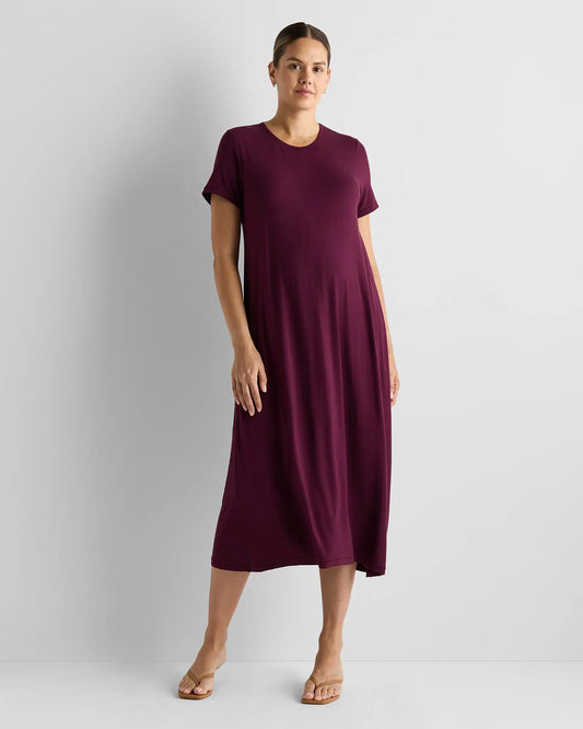 Bamboo Jersey Maternity & Nursing T-Shirt Dress - US 2080