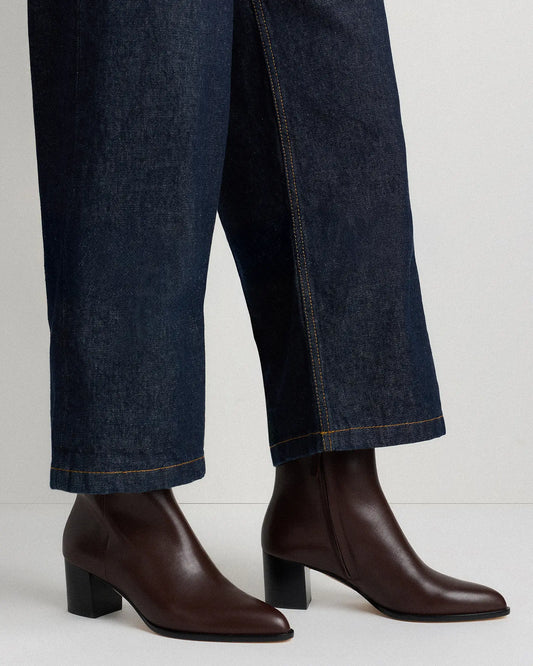 Italian Leather Heeled Ankle Boot - US 6076