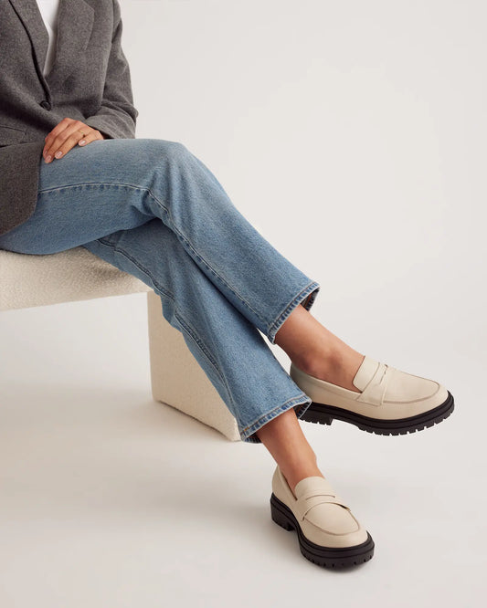 Italian Leather Lug Sole Loafer - US 1558