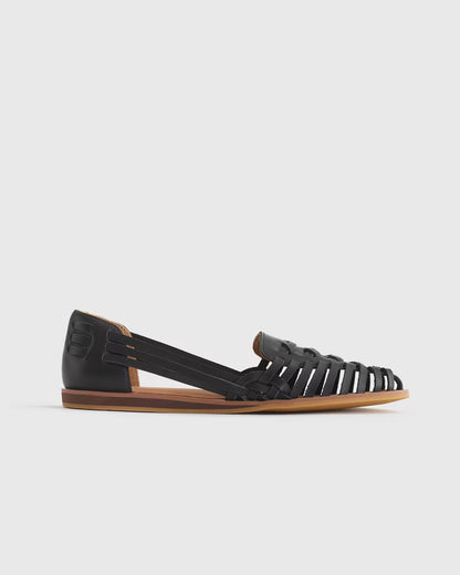 100% Leather Huarache Flat - US 8430