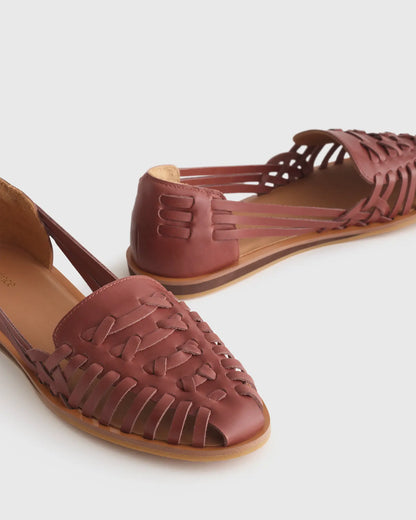 100% Leather Huarache Flat - US 8397