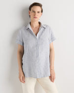 100% European Linen Maternity Camp Shirt - US 3132
