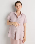 100% European Linen Maternity Camp Shirt - US 3734