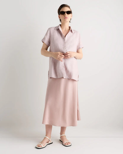 100% European Linen Maternity Camp Shirt - US 3734