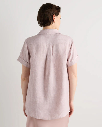 100% European Linen Maternity Camp Shirt - US 3734