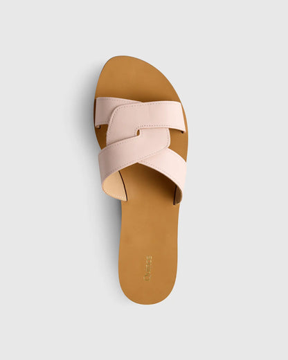 Italian Leather Cutout Slide Sandal - US 7574
