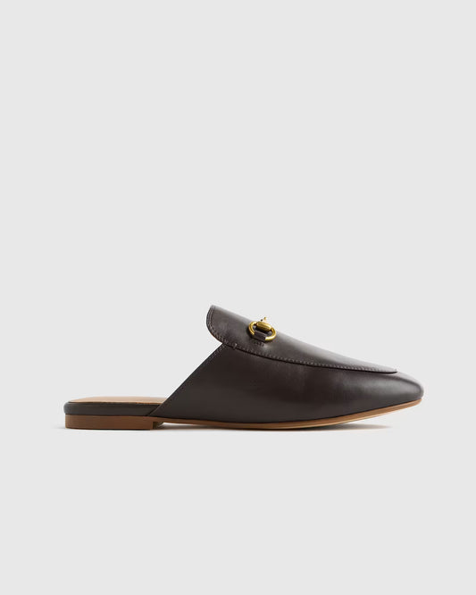 Italian Leather Horsebit Loafer Mule - US 9753