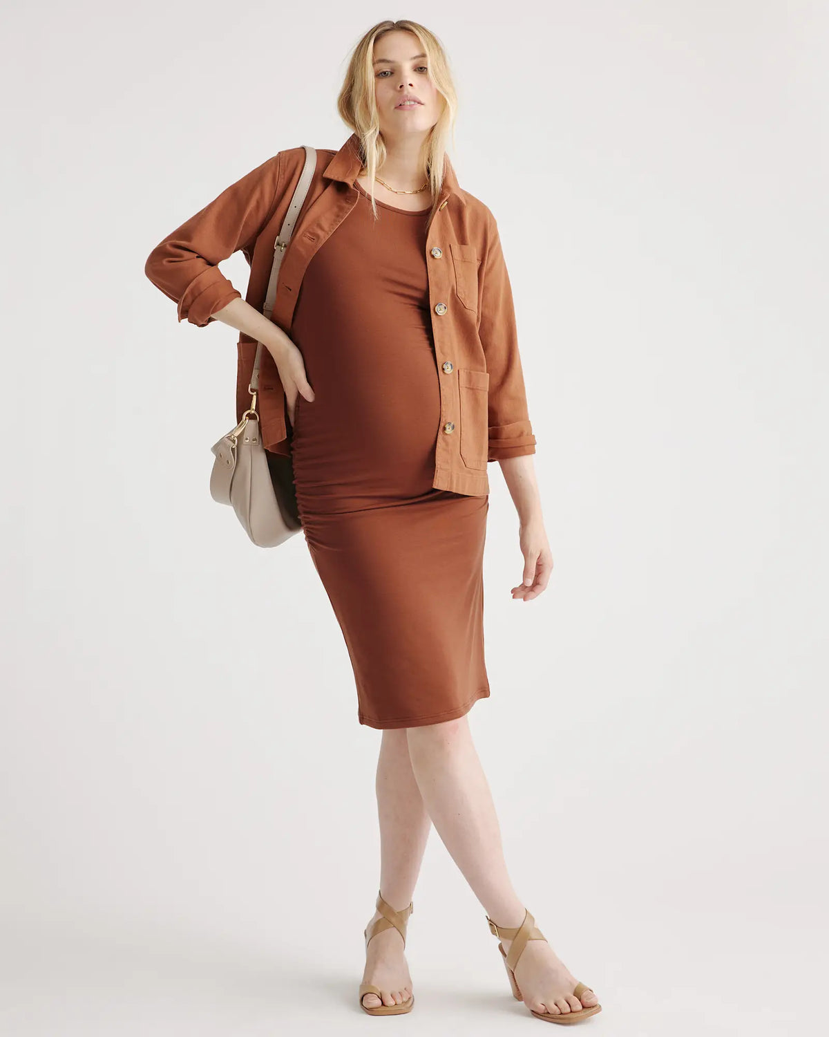 Tencel Jersey Maternity Ruched Dress - US 2986