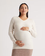 Mongolian Cashmere V-Neck Maternity Sweater - US 8233
