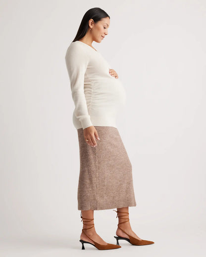 Mongolian Cashmere V-Neck Maternity Sweater - US 8233