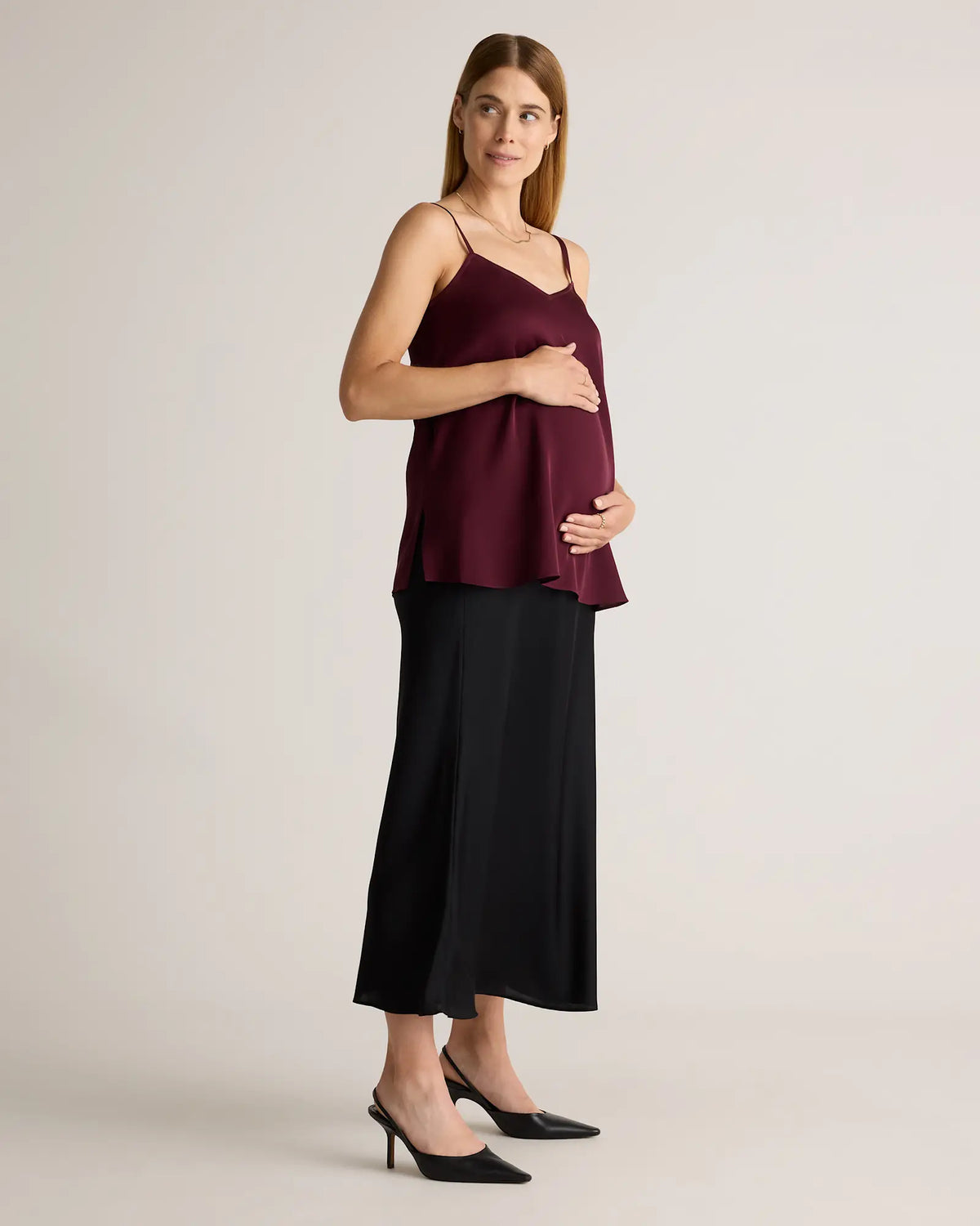 Washable Stretch Silk Maternity Skirt - US 7109