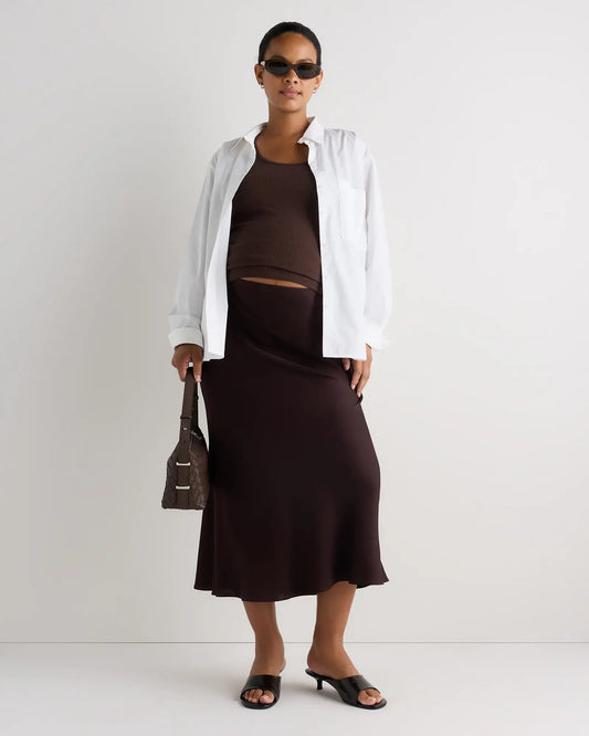 Washable Stretch Silk Maternity Skirt - US 0046
