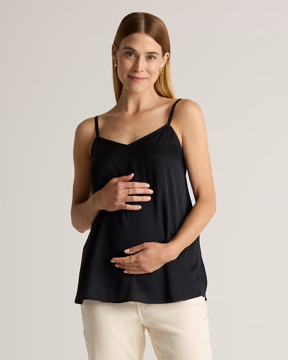 Washable Stretch Silk V-Neck Maternity Cami - US 6671