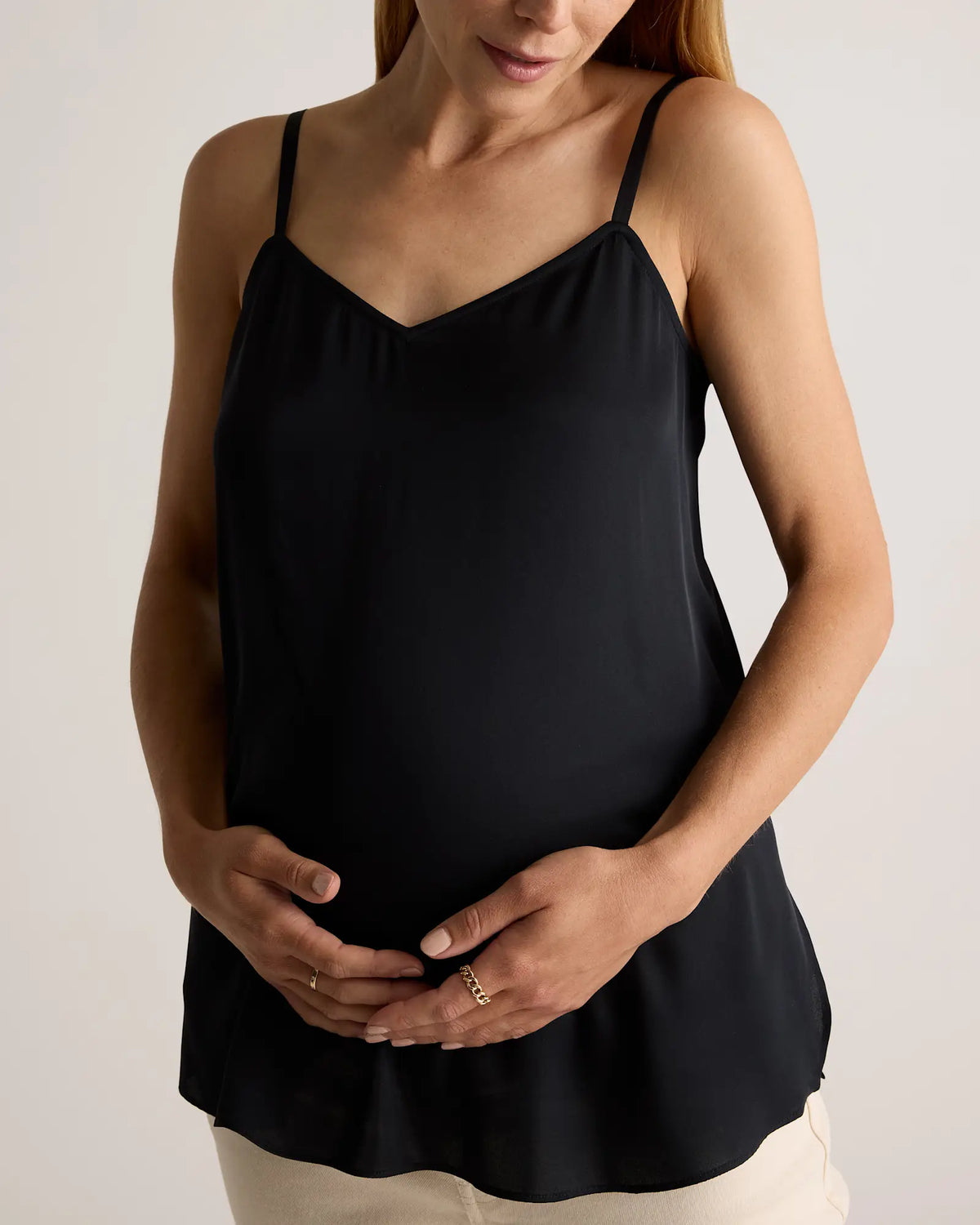 Washable Stretch Silk V-Neck Maternity Cami - US 6671