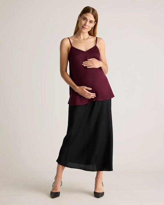 Washable Stretch Silk V-Neck Maternity Cami - US 9762