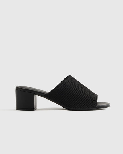 Italian Leather & Eco Knit Heeled Mule - US 9051