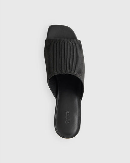 Italian Leather & Eco Knit Heeled Mule - US 9051