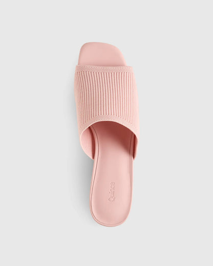 Italian Leather & Eco Knit Heeled Mule - US 2381