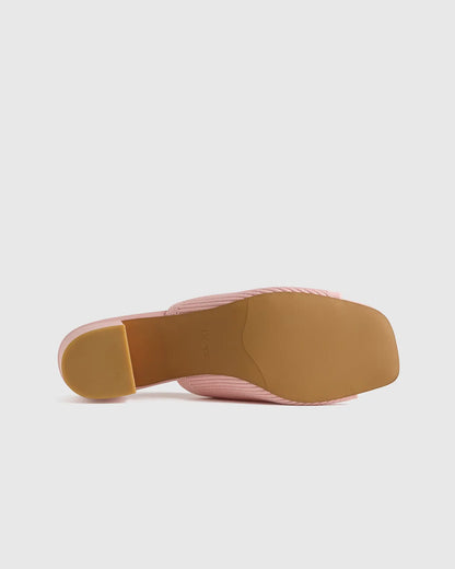 Italian Leather & Eco Knit Heeled Mule - US 2381
