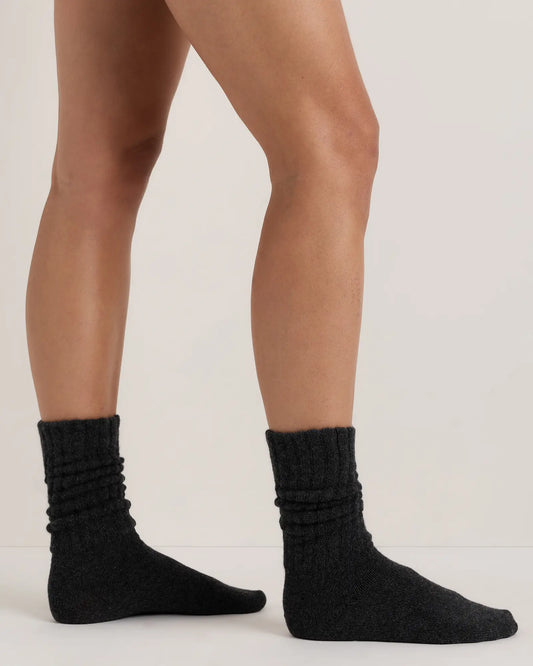 Mongolian Cashmere Slouch Sock - US 1532