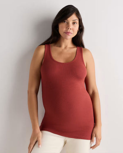 Bamboo Rib Maternity Scoop Neck Tank - US 8412