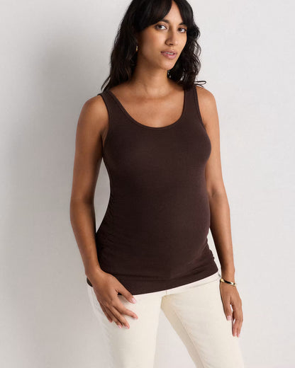 Bamboo Rib Maternity Scoop Neck Tank - US 3217