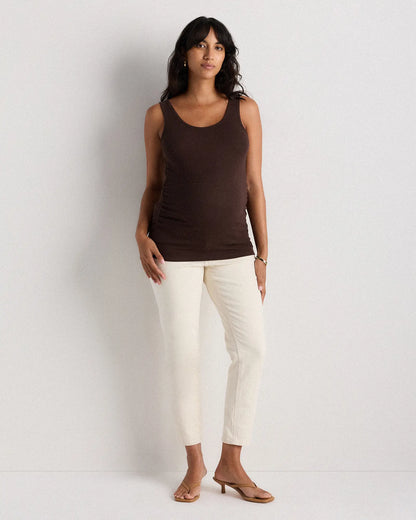 Bamboo Rib Maternity Scoop Neck Tank - US 3217