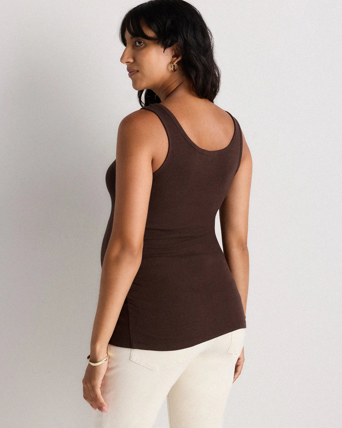 Bamboo Rib Maternity Scoop Neck Tank - US 3217