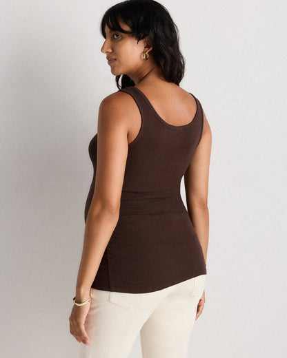 Bamboo Rib Maternity Scoop Neck Tank - US 3217
