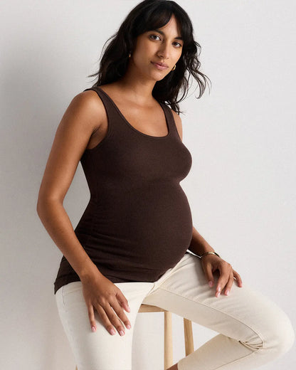 Bamboo Rib Maternity Scoop Neck Tank - US 3217
