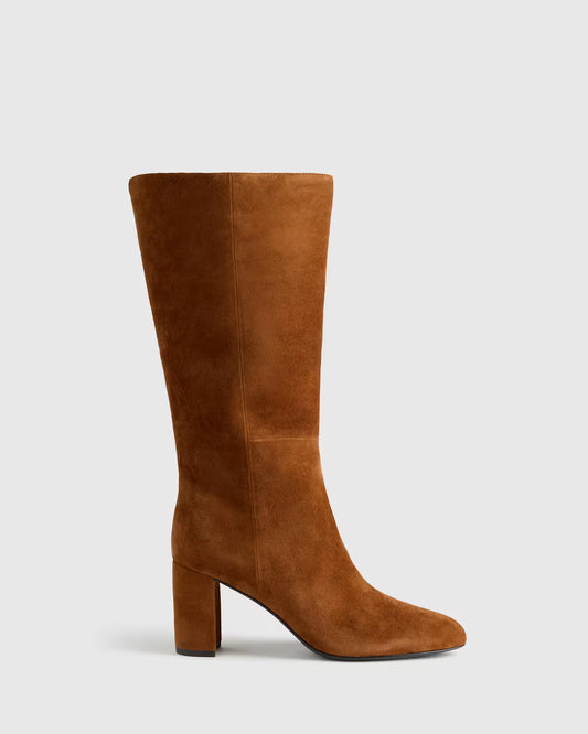 Italian Suede Block Heel Boots - US 4369