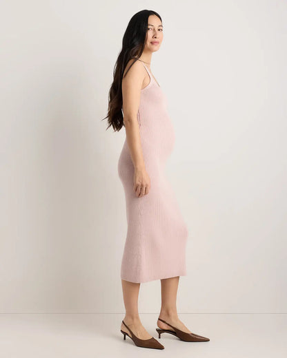 Lightweight Cotton Cashmere Maternity Fitted Midi Dress - US 5233