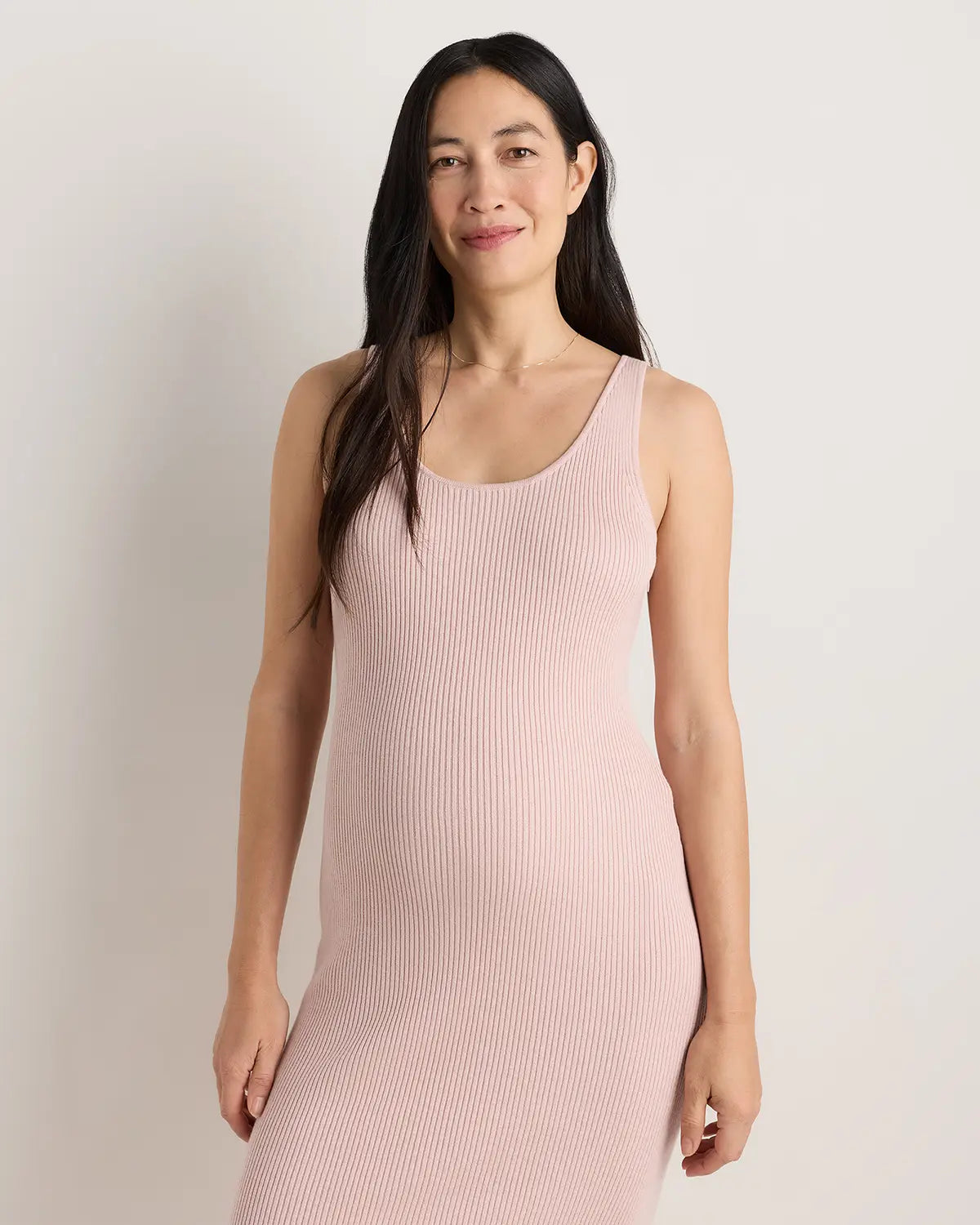 Lightweight Cotton Cashmere Maternity Fitted Midi Dress - US 5233