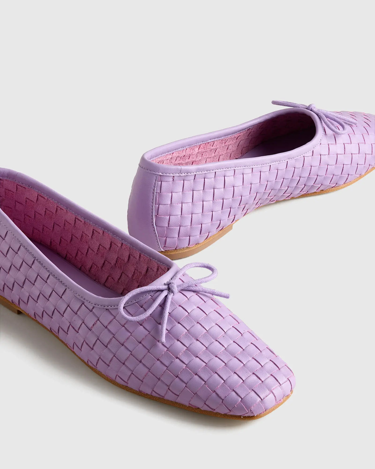 Italian Leather Handwoven Square Toe Ballet Flat - US 8650