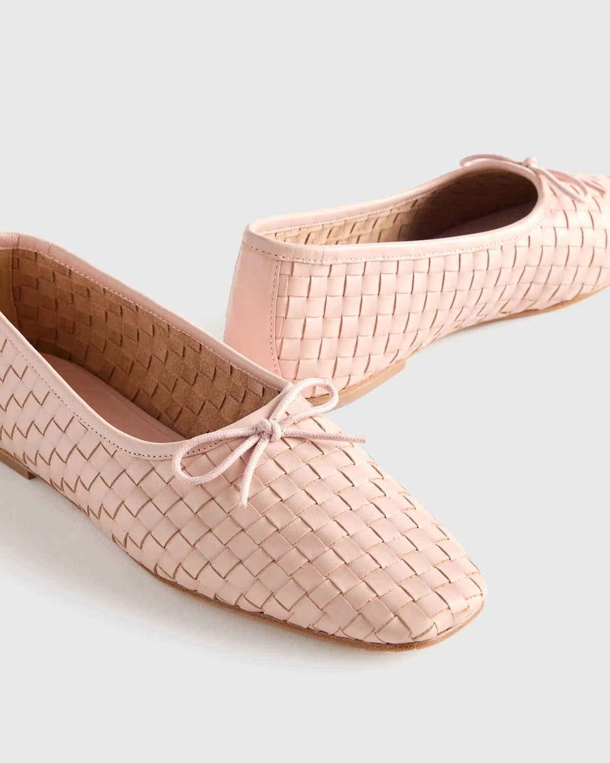 Italian Leather Handwoven Square Toe Ballet Flat - US 7263