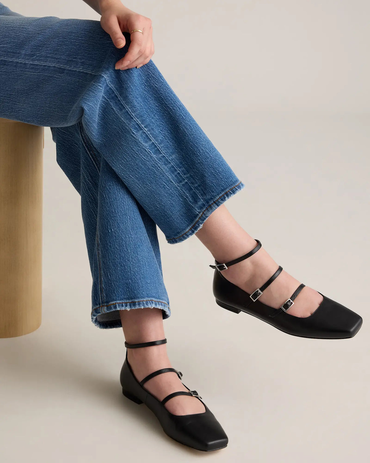 Italian Leather Strappy Ballet Flat - US 3049